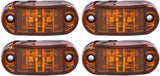 [ALL STAR TRUCK PARTS] Red/Amber 2.5" 2 Diode Oval LED Trailer Truck Clearance Light Side Marker Light 4PCS, Surface Mount Little Boat Marine Led Lights RV Camper Accessories