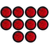 4" Inch Red/White/Amber 28 LED Round Stop/Turn/Tail Reverse/Backup Signal Brake Truck Lights Rubber Grommet & Direct Wiring Boat Trailer Dump Truck Camper RV IP67 Waterproof DOT Certified 12V