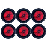 Red/Amber 2" Round Trailer 9 LED Clearance Side Marker Lights [DOT FMVSS 108] [SAE P2] [Reflector Lens] [Grommet+Plug] [Flush-Mount] [Waterproof IP67] Marker Clearance Lights Trailer Truck