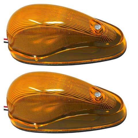 All Star Truck Parts] Pair (Qty 2) 4.6" Amber Sleeper Cab LED Side Marker/Turn Led Light Clearance For Freightliner Century/Columbia Surface Mount, Amber Oval Side Marker and Turn Signal Sealed