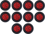 2.5/2-1/2" Round 6 LED Red/Amber Light Truck Trailer Side Marker Clearance Grommet Pigtail Plug Kit