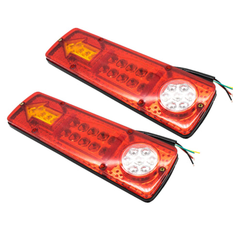 [ALL STAR TRUCK PARTS] [2ND GENERATION ULTRA BRIGHT] 23 LED Red Amber White Integrated Trailer Tail Lights Bar 12V Turn Signal Running Lamp for Trailer UTV UTE RV ATV Box Truck Left and Right (2 Pack)