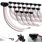 3 Wire Plug Truck Trailer Light Plug Molded 3 Prong Pigtail Harness Connector Right Angle for Stop Turn Tail Reverse Brake Backup for Sealed 4" Round 6' Oval Light 12V Red White Black Wires 16AWG 11"