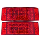 All Star Truck Parts] Qty 2 Amber/Red 6" 21 LED Side Marker Clearance Light Rectangle 12V Truck Trailer Camper Boat Marine 6x2 Rectangular Surface Mount [Sealed and Waterproof]