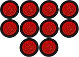 4" Round LED Trailer Tail Light 18 LED Red/White/Amber Stop Turn Tail Reverse Backup Running Lights w/Rubber Grommet Direct Wiring for Trucks Trailer RV Boat IP67 Waterproof DOT/SAE Approved 12V