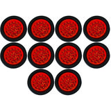 4" Round LED Trailer Tail Light 18 LED Red/White Stop Turn Tail Reverse Backup Running Lights w/Rubber Grommet Direct Wiring for Trucks Trailer RV Boat IP67 Waterproof DOT/SAE Approved 12V