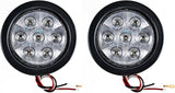 4" Inch 7 LED Round Stop/Backup/Reverse Truck Trailer Tail Light Kit w. Grommet & Pigtail