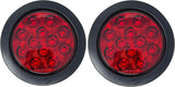 4" Inch 12 LED Round Stop/Backup/Reverse Truck Trailer Tail Light Kit w. Grommet & Pigtail - 4 Red + 2 White …