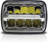 7x6 LED Headlights HID Light Bulbs Crystal Clear Sealed Beam Headlamp w/DRL 7"x6" / 5x7