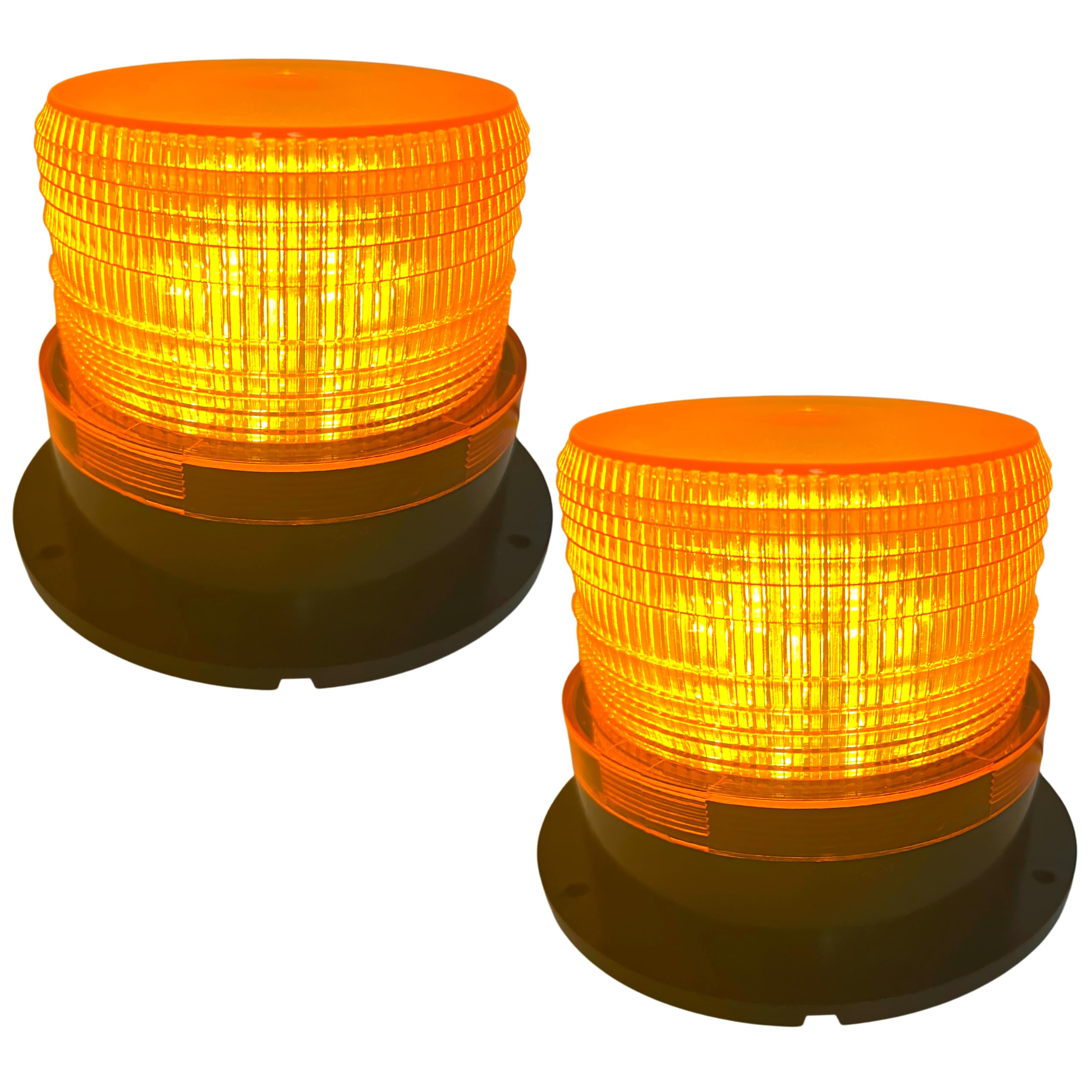 24 LED Amber Forklift Beacon Strobe Light Safety Warning Flashing Lights Magnetic Base Surface Screw Mount 12V-24V Mower ATV Tow Trucks Tractor Golf Carts UTV Cars Bus Construction Emergency Vehicle