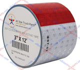 [ALL STAR TRUCK PARTS] Conspicuity Tape DOT-C2 Approved Reflective Truck Trailer Red White