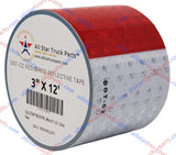 [ALL STAR TRUCK PARTS] Conspicuity Tape DOT-C2 Approved Reflective Truck Trailer Red White