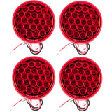 [4x] 4" Round LED Trailer Tail Light Red 24 LED Stop Turn Tail Parking Signal Brake Marker Running Lights 3 Wire Pigtail Plug Trucks Trailer RV Boat Dump Truck Camper IP67 Waterproof DOT Approved 12V