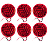 [6x] 4" Round LED Trailer Tail Light Red 24 LED Stop Turn Tail Parking Signal Brake Marker Running Lights 3 Wire Pigtail Plug Trucks Trailer RV Boat Dump Truck Camper IP67 Waterproof DOT Approved 12V