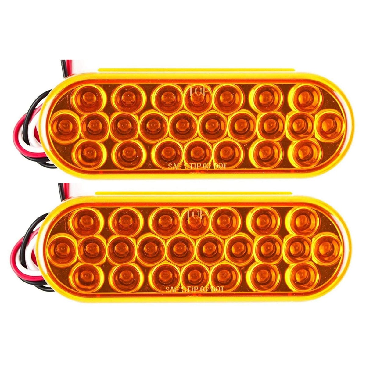 All Star Truck Parts] 6" Oval LED Recessed Amber Strobe Light, 24 LED DOT/SAE Approved & Marked, Waterproof, Super Bright High Powered Strobe for Towing�