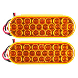 All Star Truck Parts] 6" Oval LED Recessed Amber Strobe Light, 24 LED DOT/SAE Approved & Marked, Waterproof, Super Bright High Powered Strobe for Towing…