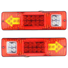 [ALL STAR TRUCK PARTS] 19 LED Red Amber White Integrated Trailer Tail Lights Bar 12V Turn Signal Running Lamp for Trailer UTV UTE RV ATV Box Truck Left and Right (2 Pack)