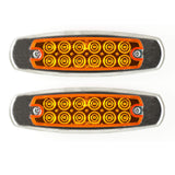 6.2" LED Marker Clearance Light 12 LED Amber/Red Trailer Lights Surface Mount Sealed 6-1/5" Amber/Red Rectangular Spyder Fish Shape Marker & Clearance Lights Stainless Steel Rim Bezel 12V