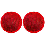 All Star Truck Parts 2 Pack [Amber/Red] 2" Inch Round Reflector Bike Trailer Truck Boat Mailbox Construction Equipment SUV RV Camper Safety Industrial Fence Super Strong Adhesive Gate Posts DOT/SAE