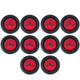 All Star Truck Parts] 2.5" Red/Amber 3 LED Round Side Marker Clearance Lights Grommet Flush Mount, Sealed Truck Trailer with Reflex Lens, IP67 Waterproof- Super Bright DOT SAE P2 FMVSS 180