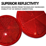 [ALL STAR TRUCK PARTS] Class A 3" Round Reflector Strong Stick-on - RED/AMBER for Trailers, Trucks, Automobiles, Mail Boxes, Boats, SUV's, RV's, Industrial Applications