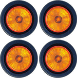 2" Round Trailer 9 LED Clearance Side Marker Lights Amber/Red [DOT FMVSS 108] [SAE P2] [Reflector Lens] [Grommet+Plug] [Flush-Mount] [Waterproof IP67] Marker Clearance Lights Trailer Truck