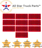 [ALL STAR TRUCK PARTS] 3-1/8" Rectangular Stick On Reflector - Trailers, Trucks, Automobiles, Mail Boxes, Boats, SUV's, RV's, Industrial Strong Adhesive DOT/SAE Approved