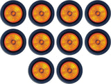 2" Round Trailer 9 LED Clearance Side Marker Lights Amber/Red [DOT FMVSS 108] [SAE P2] [Reflector Lens] [Grommet+Plug] [Flush-Mount] [Waterproof IP67] Marker Clearance Lights Trailer Truck