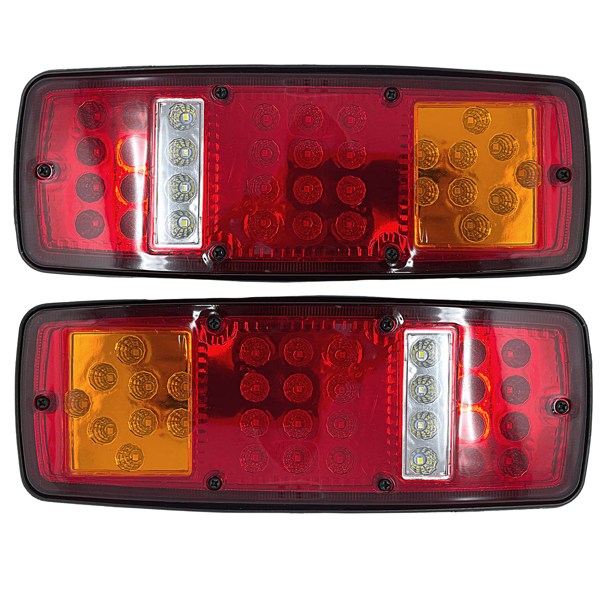 All Star Truck Parts] 33 LED Truck Rectangle 3 Color Tail Light Bar Waterproof Turn Signal Brake Reverse Running Taillight for Truck Boat Trailer Pickup RV Camper UTV UTE Vans (2PCS) 12V