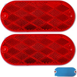 [ALL STAR TRUCK PARTS] Oval Reflectors Red/Amber Self Adhesive Or Drill Mount Quick Mount SAE 13 DOT