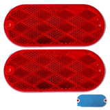 [ALL STAR TRUCK PARTS] Oval Reflectors Red/Amber Self Adhesive Or Drill Mount Quick Mount SAE 13 DOT