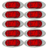 [4-LED RED/AMBER] [4" x 1.65"] Mini Side Marker Red Light with Chrome Bezel, Universal LED Clearance Markers for Truck Trailer Boat ATV Marine Marker lights 12V High Brightness Side Marker Lights