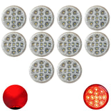 2" Round Amber/Red 13 LED Light Side Marker Clearance Clear Lens Reflector Lens Rubber Grommet + Removable 2 Wire Pigtail Plug IP67 Waterproof Trailers RV's Trucks Off Road 12V