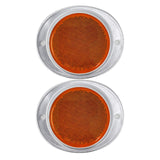 [ALL STAR TRUCK PARTS] Amber/Red 3” Round Reflector with Aluminum Base Screw On 2 Holes for Trucks, Towing, Trailers, RVs and Buses