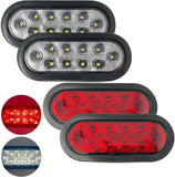 Oval Sealed LED Turn Signal and Parking Light Kit with Light, Grommet and Plug for Truck, Trailer (Turn, Stop, and Tail Light)