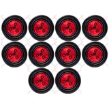 Red/Amber 2" Round Trailer 9 LED Clearance Side Marker Lights [DOT FMVSS 108] [SAE P2] [Reflector Lens] [Grommet+Plug] [Flush-Mount] [Waterproof IP67] Marker Clearance Lights Trailer Truck