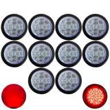 All Star Truck Parts 2.5" Round Red/Amber Led Clearance Side Marker Lights 13 LED Diodes Clear Lens ID Truck Utility Trailer RV UTE UTV Tractor Flush Mount Sleeper Waterproof 12V Sealed