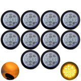 All Star Truck Parts 2x 2.5 Round Red/Amber Led Clearance Side Marker ID Lights Kit 13 LED Diodes Clear Lens Grommet Wire Pigtail Truck Utility Trailer RV Tractor Flush Mount Waterproof 12V Sealed