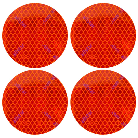 All Star Truck Parts 3" Inch Round DOT-SAE Amber/Red High Visibility Reflective Stick-On Prism Reflector | Strong Adhesive/Weatherproof | Trailer Camper RV Flatbed Fender Property Boat Marine…