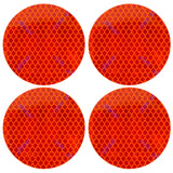 All Star Truck Parts 3" Inch Round DOT-SAE Amber/Red High Visibility Reflective Stick-On Prism Reflector | Strong Adhesive/Weatherproof | Trailer Camper RV Flatbed Fender Property Boat Marine�