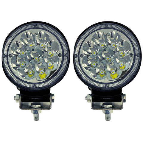 2Pcs 4.5" Round Led Work Light 27W 1890LM Driving Pods Spot Beam Work Lamp For Off-Road Suv Boat 4X4 Jeep JK 4WD Truck 12V-36V