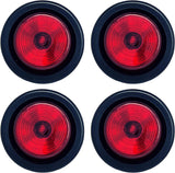 2" Round Trailer 9 LED Clearance Side Marker Lights Amber/Red [DOT FMVSS 108] [SAE P2] [Reflector Lens] [Grommet+Plug] [Flush-Mount] [Waterproof IP67] Marker Clearance Lights Trailer Truck