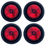 Red/Amber 2" Round Trailer 9 LED Clearance Side Marker Lights [DOT FMVSS 108] [SAE P2] [Reflector Lens] [Grommet+Plug] [Flush-Mount] [Waterproof IP67] Marker Clearance Lights Trailer Truck