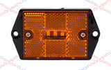 [ALL STAR TRUCK PARTS] Square Red/Amber 3-LED Marker Light Reflectorized Lens Surface Mount, 2-4/5" Rectangular Truck Trailer Towing Led Light Side Reflector Reflex Accessories