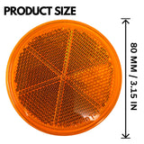 [ALL STAR TRUCK PARTS] Class A 3" Round Reflector Strong Stick-on - RED/AMBER for Trailers, Trucks, Automobiles, Mail Boxes, Boats, SUV's, RV's, Industrial Applications