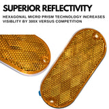 [ALL STAR TRUCK PARTS] Oval Reflectors Red/Amber Self Adhesive Or Drill Mount Quick Mount SAE 13 DOT