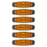 6.2" LED Marker Clearance Light 12 LED Amber/Red Trailer Lights, Surface Mount Sealed 6-1/5" Amber/Red Rectangular Spyder Fish Shape Marker & Clearance Lights with Stainless Steel Rim Bezel 12V