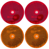 All Star Truck Parts Class A 2" Round Reflector with Center Mounting Hole - Red/Amber/White for Trailers, Trucks, Automobiles, Mail Boxes, Boats, SUV's, RV's, Industrial Applications…