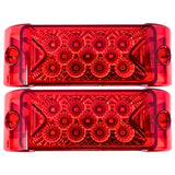 All Star Truck Parts] Qty 2 Amber/Red 6" 13 LED Side Marker Clearance Light Rectangle 12V Truck Trailer Camper Boat Marine 6x2 Rectangular Surface Mount [Sealed and Waterproof]