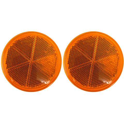 [ALL STAR TRUCK PARTS] Class A 3" Round Reflector Strong Stick-on - RED/AMBER for Trailers, Trucks, Automobiles, Mail Boxes, Boats, SUV's, RV's, Industrial Applications